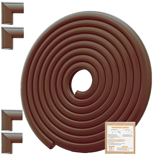 Dekukar Kind Möbel Stoßfänger Baby Proofing (Große 2.3m/7.5ft Kante + 4 Eckenschutz), Schwerlast Soft NBR Kantenschutz Schaumstoff, Tischkantenschutz Ecken für Schublade (Vorgeklebt, Baby Kopfschutz)
