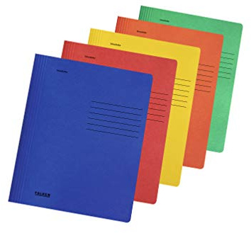 Original Falken 100er Pack Schnellhefter Intensivfarben. Made in Germany. Aus Recycling-Karton für DIN A4 kaufmännische und Behördenheftung farbig sortiert Hefter ideal für Büro und Schule