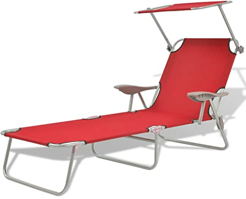 Generisch Home Hardware Business Chaiselongue mit Baldachin, Stahl, Rot