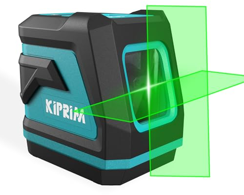 Kiprim Green Laser Level LV8 with Enhanced Visibility,Adjustable Brightness,Manual/Self Leveling/Pulse Mode,Batteries and Carrying Pouch Included