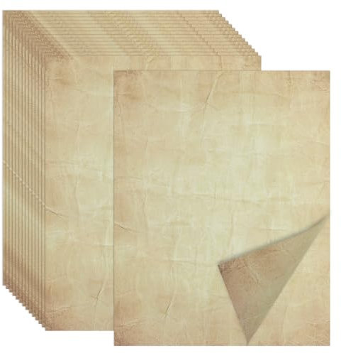 Joyberg 70PCS Vintage Paper 8.5 x 11 in Parchment Paper for Writing Letter writing paper, Decorative Printer Paper for Invitation, Letter, Resume, Award, Diploma, Art, Craft, Certificate Antique Paper