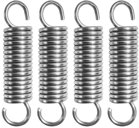 NICAVKIT 4 Stück Edelstahl Zugfedern mit Haken, Spannfeder Zugfeder 60mm freie Länge,Außendurchmesser 15mm,Drahtdurchmesser 2,2mm,Maximale Zugkraft 12KG - 2,2x15x60mm