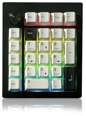 ZMX GMK26 Mechanical Numpad,VIA Programmable Hot Swappable Gasket Wired BT5.0/2.4G Wireless Number Pad with Knob PBT Keycaps 26 Keys Macro RGB Gaming Numeric Keypad for Laptop TKL Keyboard (Black)
