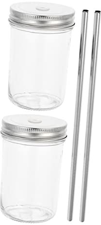 Alipis 2juegos Jarra Con Pajita Vaso Para Beber Multiusos Vidrio Para Regalar
