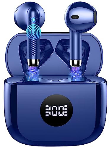 Wireless Earbuds, Bluetooth 5.4 Headphones Deep Stereo, in Ear Earphones with 4 ENC Noise Cancelling Mics, 40H Playback Earbuds with Mini Case, IP7 Waterproof Wireless Ear Buds with USB C, LED Display