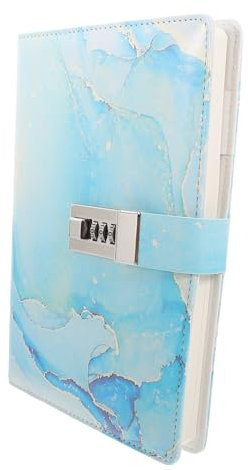 Sewroro A5 Diary Notebook with Combination Lock, Password-protected Personal Journal in Sky Blue, Secure Lockable Diary Suitable for Girls and Travel Use