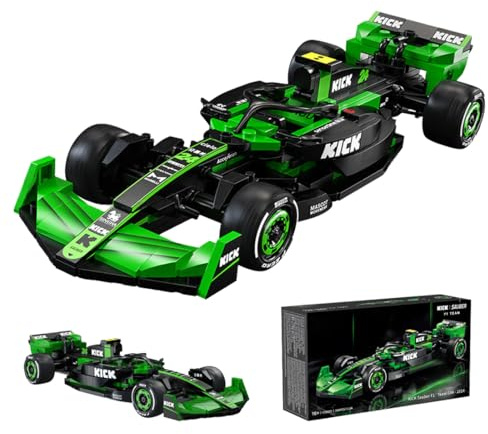 LIKLIKLINK Technik Rennwagen Bausteine für Kick Sauber F1 Team C44-2024, 314 Teile Klemmbausteine Sportwagen Modellbausatz, 1:24 MOC Rennenauto Bauset Kompatibel mit Großen Marken