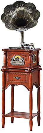 CAFIEDR Giradischi, Giradischi in Vinile con Altoparlanti, Giradischi Vintage a 3 velocità, 33/45/78 Giri/min, con Bluetooth, 2 Altoparlanti Stereo integrati
