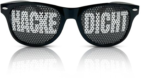 Lieblingsmensch Party Sonnenbrille mit Motiv | HACKE DICHT | schwarze Funbrille zu Festivals Karneval Fasching | als Accessoire für Sauf- und Feierpartys