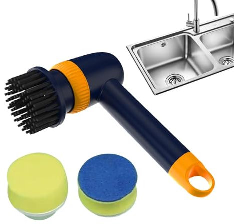 Kitchen Bowl Ergonomic Cordless Tool, Multi- Rotating Cleaner with Interchangeable Heads for Kitchen Sink Bathroom W
