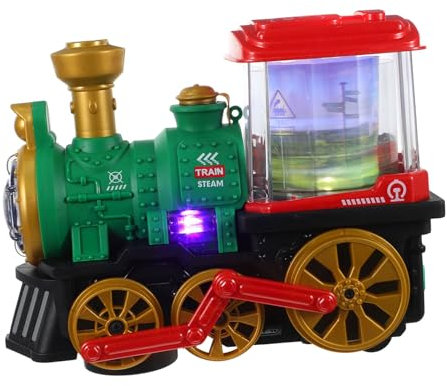 Kisangel Spielzeugzug Mit Sprühfunktion Elektrische Kindereisenbahn Niedlicher Zeichentrickzug Dampfendes Modell Dampfende Spielzeugeisenbahn Cartoon-lok-Spielzeug Simulationsspielzeug Für