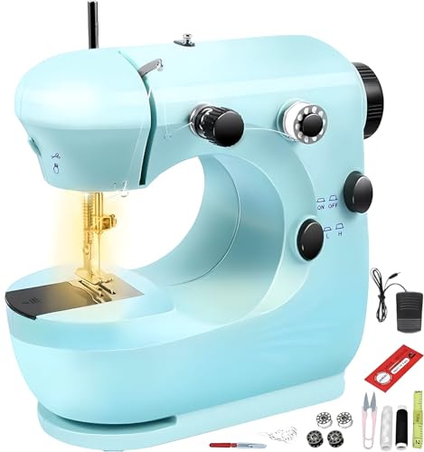 Maquina de Coser Costurero Portatil, focombance Maquina de Coser Profesional Maquina de Cosers Prensatelas Mano Sewing Machine Maquina Cosers Manual Mini Ropa Cortinas Telas Bricolaje Viajes Casa