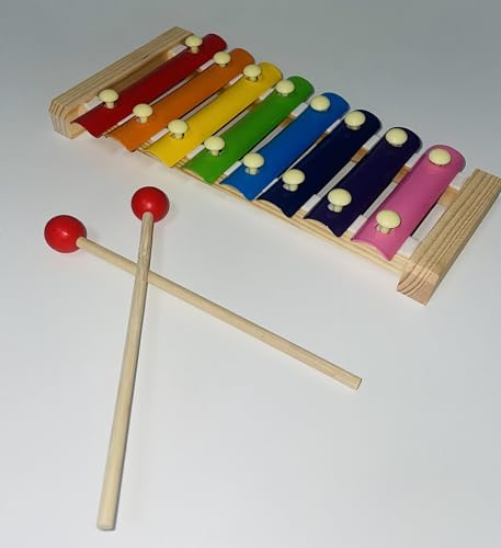 Xilofono in legno colorato 8 note – Giocattolo musicale educativo a partire da 18 mesi