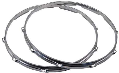 Fangxuee 2pcs 14in 10 Loch Snare Drum Hoop Ring Rim Aluminiumlegierung Snare Drum für Performance Travel
