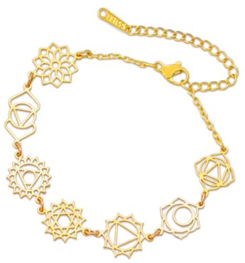 Dreamtimes 7 Chakra-Armband für Frauen und Männer Edelstahl-Yoga-Meditationsarmband für positive Energiebalance Heilschmuck Spirituelles Geschenk zu Weihnachten