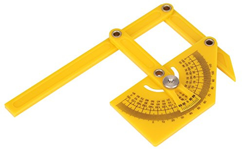KIMISS Goniómetro Transportador de ángulo universal: Herramienta de Calibre de Inglete de 180 Grados para Proyectos de Carpintería, Manualidades y Bricolaje