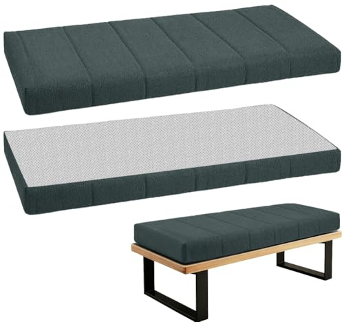 WLXFF Sitzkissen Bank, Sitzauflage Bankkissen für Innen Fensterbänke, Wasserdichtes Abnehmbar Bankauflage, Fensterbankkissen für Innenmöbel, verdickte Schaumstoff-Bankkissen,Dark Gray,120x45cm