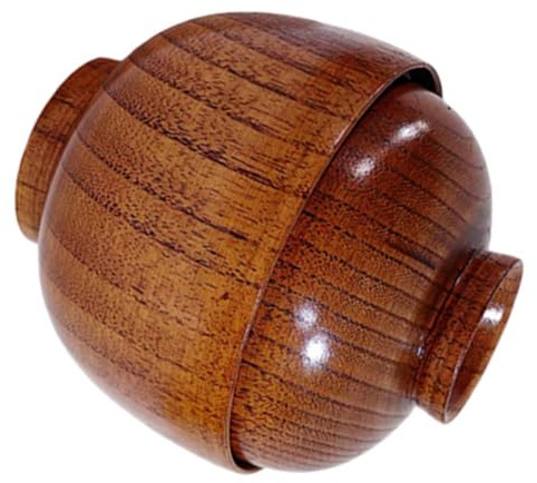 DIYEAH Ciotola in Legno di Zelkova con Coperchio, Ciotola Giapponese Multifunzione per Servire Zuppa, Decorativa e Resistente, per Hotel e Ristorazione
