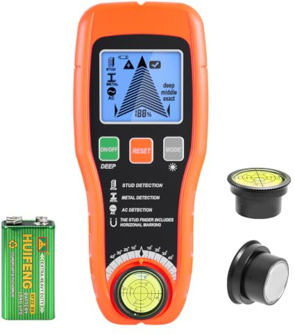 Détecteur de ligne 7 en 1 avec 3 modes bois, métal, CA, niveau à bulle + Nail Finder - Détecteur de câbles électronique avec balayage profond et LCD HD, idéal pour les bricoleurs
