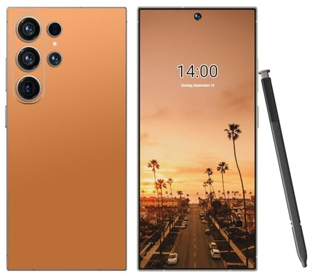 S26 Ultra 5G Dual SIM Mobile Phone, 8GB 256GB, SIM Free Smartphone, 6.9 HD Display Face ID, 8000mah Battery Type-C Fast Charge(Orange)