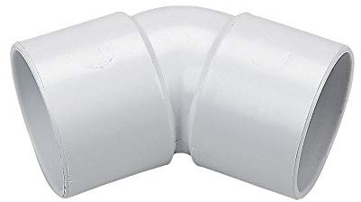 Solvent Weld White 40mm (43mm) Waste Pipe 45 Degree Bend - Pack of 5