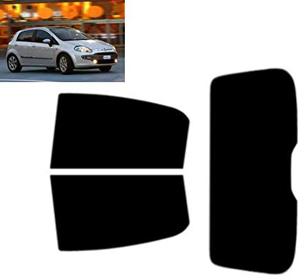 Passgenaue Tönungsfolie für-FIAT Punto Evo 5-Türen 2009-2012 Heck/Seitenscheiben (05% Tiefschwarz)