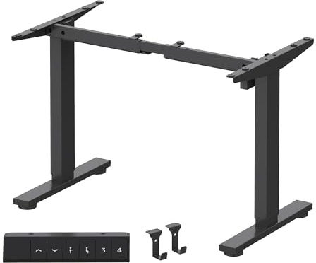 FLEXISPOT EN1 Height Adjustable Standing Desk Frame with Memory Controller, Electric Sit Stand Desk Base for Home and Office (Black Frame Only)