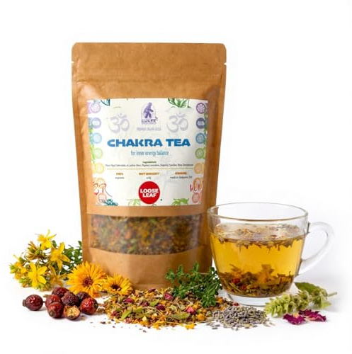 KUKER Chakra Tea Loose Leaf 50g – Herbal Tea Blend with Rose Hips, Calendula, Lavender & Bulgarian Rose – Floral Detox Tea for Balance & Relaxation – Premium Loose Leaf Herbal Tea for Mindful Rituals