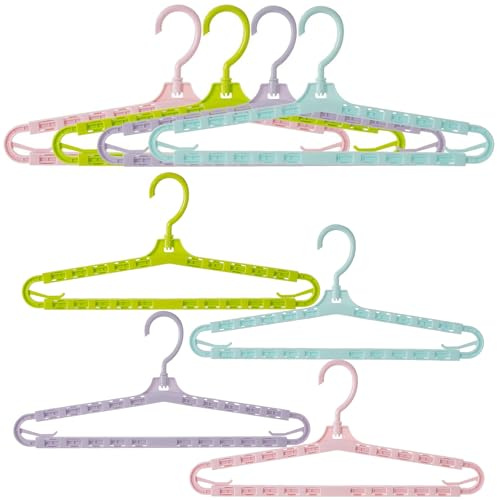 Extra große Kleiderbügel, größenverstellbar, 41,7-69,1 cm, zum Trocknen von Kleiderbügeln, 4 Stück, stabile Kleiderbügel für breite Polos, Tops, Jacken, Steppdecken, Badetücher, und Hemden, Farben