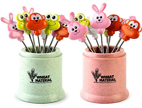 LEZED Forchette da Cocktail in Acciaio Inossidabile per Dessert Frutta Forchette da Frutta Dolce Cocktail Aperitivo Antipasti Cocktail Liuer Cocktail Picks per Bambini Festa di panini 2 Set 16 Pezzi