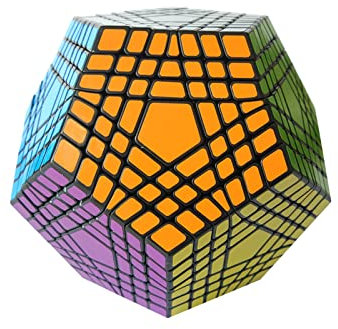 SDFK Megaminx Geschwindigkeitswürfel Dodecaheder Puzzle Spielzeug Schwarzer Aufkleber, 3D Puzzle Spielzeug Kinder Weihnachtsgeburtstagsgeschenk,7 * 7 Cube