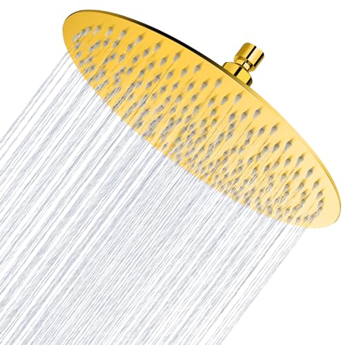 Ohotecy Soffione doccia a pioggia rotonda da 12 pollici in acciaio inox con ugelli anticalcare da 30 cm grande rotondo soffione a pioggia numero di ugelli: 144