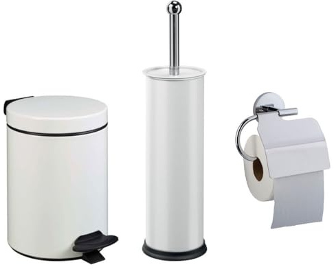 ROSSIGNOL Ensemble salle de bains, toilettes, poubelle 3L et brosse wc et porte papier toilette, accessoires toilettes, Fabrication française