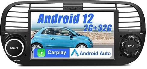 AWESAFE Autoradio für FIAT 500 2007-2015, Android 13 System, 7 Zoll Touchscreen, 2G+32G, Unterstützt GPS Navigation Bluetooth Carplay Android Auto WiFi