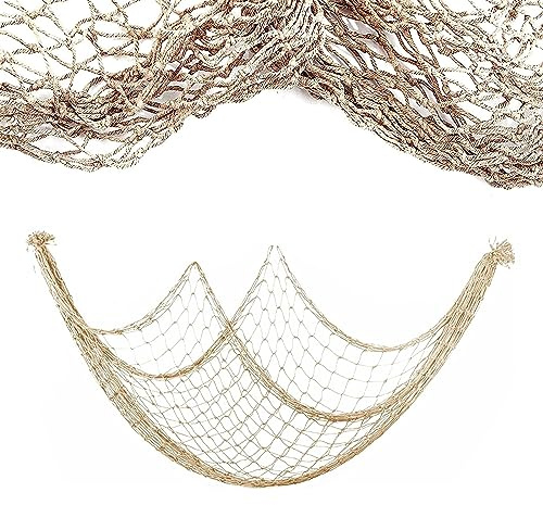 Dekorativt fisknät bakgrund, medelhavsstil, nätstrumpor, väggtapet, maritim dekoration, vardagsrum, 100 x 200 cm