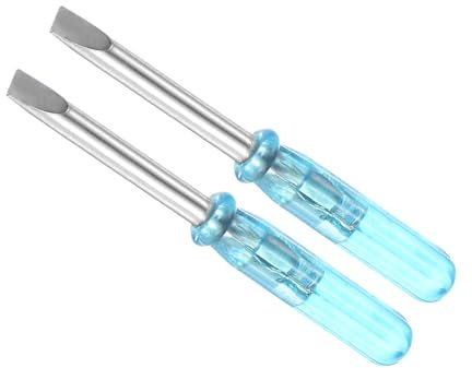 CoCud Cacciavite a Taglio Mini, Dimensione 3,0mm Lunghezza 45mm, Cacciaviti a Testa Piatta Acciaio al Carbonio con Manico Antiscivolo per Occhiali, Orologi o Laptop, 2pz