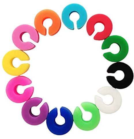 Christol Wine Glass Markers Set of 12 Mini Circle Silicone Drink Glass Charms Tags Labels