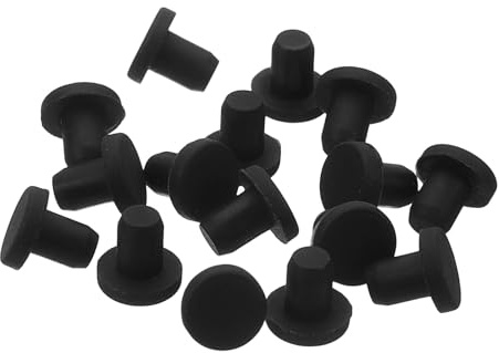 sourcing map 16 Pieces Black Rubber Stopper, 4.3mm Plug Holes for 4mm/0.16 Hole