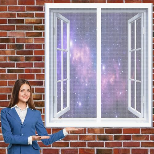 Curtain Mosquito Net 128 x 98 cm(50 x 39inch) Fly Insect Screen Mosquito Insects Mesh Curtain Keep Bug Out Let Fresh Air in for All Kinds of Window, White