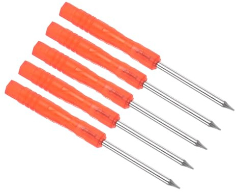 CoCud Winziger Torx-Schraubendreher, 85 mm Länge, Stahl T2 Sternkopf Schraubendreher mit rutschfestem rotem Griff - (Anwendungen: für Brillen, Uhren, Elektronik, Computer), 5 Stück