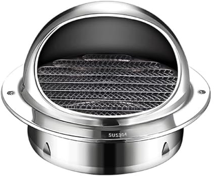 Ieron Stainless Steel Air Vent, Duct Vent Round, Ventilation Grill Covers Metal Round Wall Vent Gravity Flap Cover for The External Wall Exhaust (80mm)