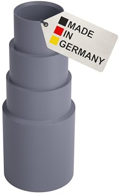 BAUHELD 5 x Vacuum Cleaner Hose Attachment [Made in Germany] - Adapter for Vacuum Cleaner Nozzle Made of Sturdy PVC Rubber - Reducer for Kärcher Parkside Bosch Makita Festool Eibenstock - Dark Grey