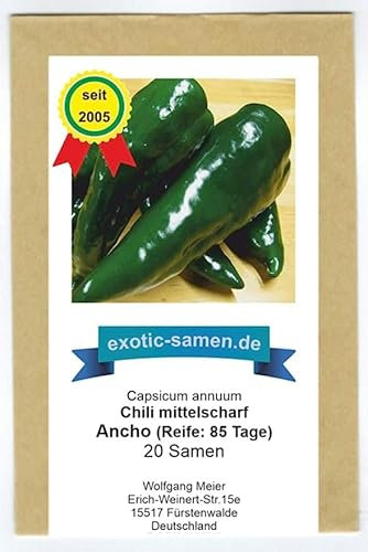 Chile Mexicano - Ancho Mulato - Poblano - 20 Semillas