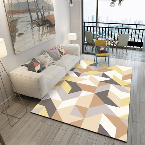 RUGMRZ Flur Teppich Geometrisches, Modernes, Rutschfestes Wohnzimmer-Sofa, Schmutzabweisend, Dekorativ, Kurzer Flor Kleiner Teppich Mehrfarbig Brücken Teppich Läufer Flokati Teppich Flur Teppich Küch