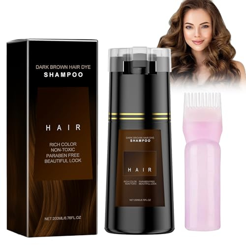 Rostblant 200ml natürliches Haarfärbeshampoo,Kommt mit einer Shampooflasche, Hair Dye Shampoo,Hair Instant Dye Shampoo,Hair Color Shampoo Haarpflege (braun)