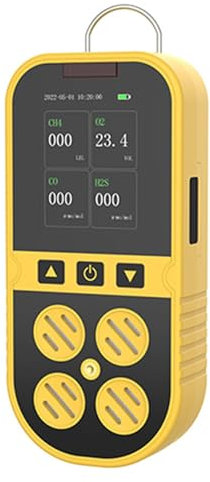 LHQYA Multi Gas Monitor Tester, Portable 4 Gas Detector, Sensitive Sensing/Quadruple Alarm/Detection Records/Sound and Light Vibration Display, for Shop Industry