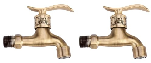 2 Stück Antik-Stil Messing Kaltwasserhahn Wandmontage Wasserhahn Waschmaschine Wasserhahn Wäsche Kaltwasserhahn Badezimmernutzung