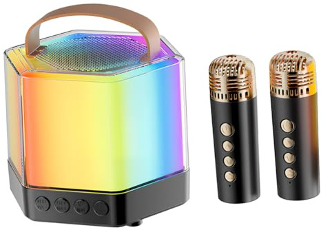 ibasenice Karaoke Machine Microphone Speaker Mini Portable Karaoke System for Home Parties