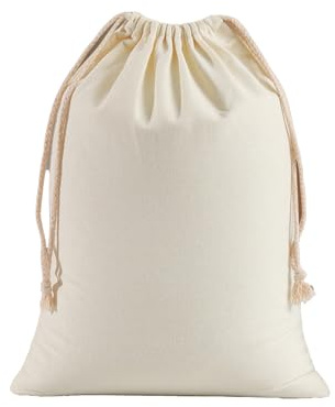 4 Stück Geschenkbeutel, 3 Baumwollbeutel 10 X 12cm und 1 Baumwollbeute 30 X 12cm Säckchen, mit Kordelzug, Aufbewahrung Stoffbeutel für Kindergeburtstage, Hochzeiten und Party