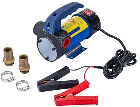 GOTLUCK Pompa di trasferimento diesel 12V 260W Pompa di trasferimento del carburante elettrica 45L/Min Pompa di aspirazione dell'olio con motore in rame per il trasferimento di diesel, cherosene